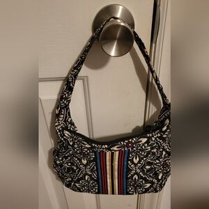Vera Bradley Black and Multicolor Shoulder Bag